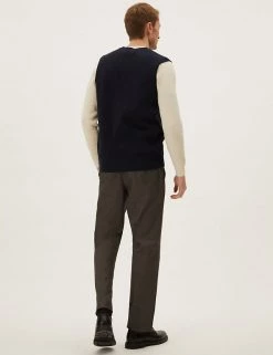 M&S Collection Men's Trousers Tailored Fit Puppytooth Trousers -New In Mens Store SD 03 T15 1718T VP X EC 2