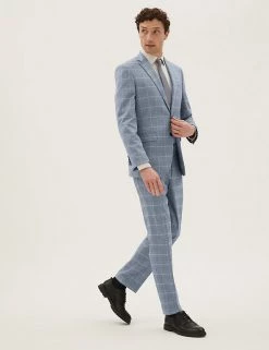 M&S Collection Men's Coats & Jackets Grey Tailored Fit Check Jacket -New In Mens Store SD 03 T15 1719T VP X EC 1