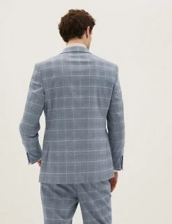 M&S Collection Men's Coats & Jackets Grey Tailored Fit Check Jacket -New In Mens Store SD 03 T15 1719T VP X EC 3