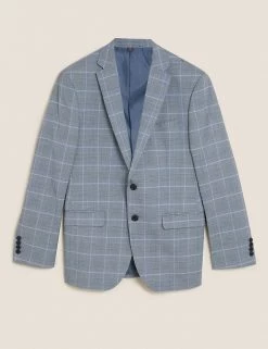 M&S Collection Men's Coats & Jackets Grey Tailored Fit Check Jacket -New In Mens Store SD 03 T15 1719T VP X EC 90