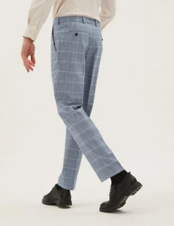 M&S Collection Men's Trousers Grey Tailored Fit Check Trousers -New In Mens Store SD 03 T15 1720T VP X EC 3