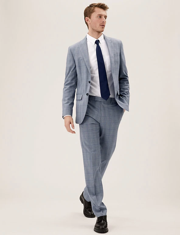 M&S Collection Men's Coats & Jackets Tailored Fit Check Jacket 3 M&S Collection Men's Coats & Jackets Tailored Fit Check Jacket - Image 3