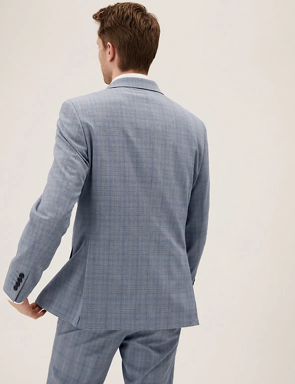M&S Collection Men's Coats & Jackets Tailored Fit Check Jacket 5 M&S Collection Men's Coats & Jackets Tailored Fit Check Jacket - Image 5