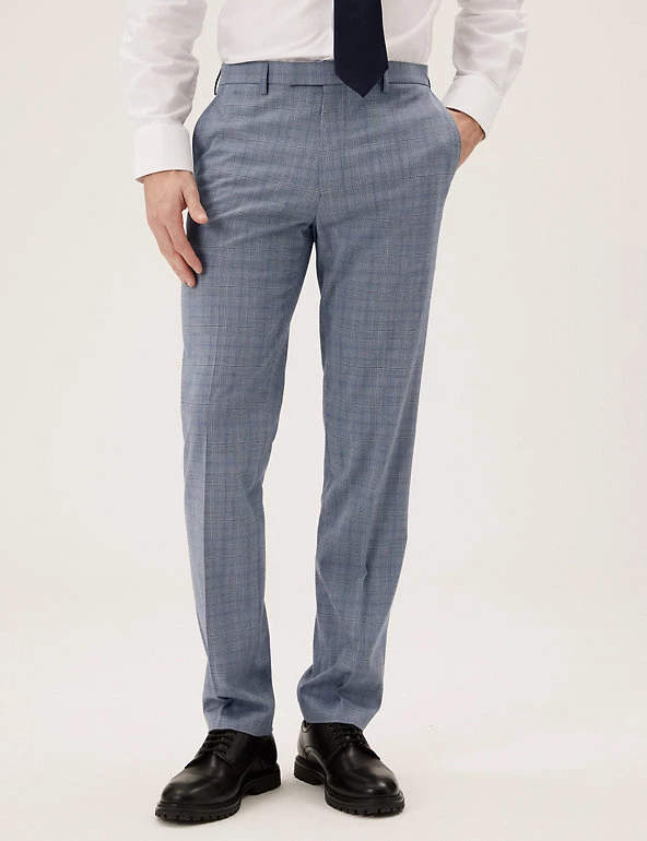M&S Collection Smart Trousers Tailored Fit Check Trousers 3 M&S Collection Smart Trousers Tailored Fit Check Trousers - Image 3