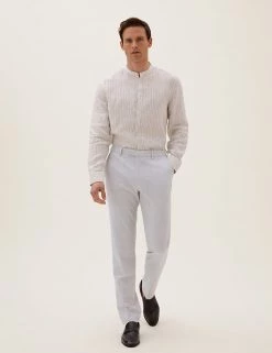 M&S Collection Smart Trousers Tailored Fit Puppytooth Trousers