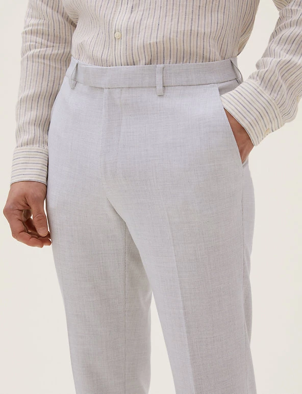 M&S Collection Smart Trousers Tailored Fit Puppytooth Trousers 4 M&S Collection Smart Trousers Tailored Fit Puppytooth Trousers - Image 4