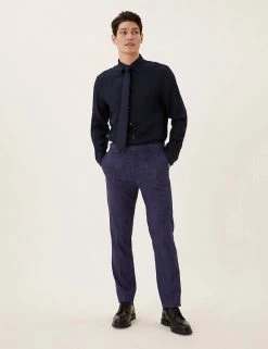 M&S Collection Men's Trousers Slim Fit Textured Trousers