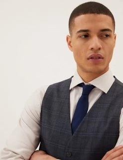 M&S Collection Men Check Waistcoat