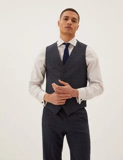 M&S Collection Men Check Waistcoat -New In Mens Store SD 03 T15 1737M E0 X EC 1