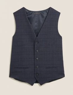 M&S Collection Men Check Waistcoat -New In Mens Store SD 03 T15 1737M E0 X EC 90