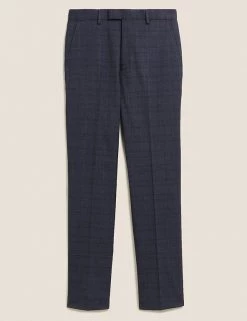 M&S Collection Smart Trousers Regular Fit Stretch Check Trouser -New In Mens Store SD 03 T15 1738Y E0 X EC 90