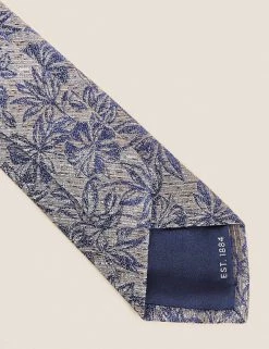 M&S Collection Men's Ties Slim Textured Palm Tree Print Tie 3 M&S Collection Men's Ties Slim Textured Palm Tree Print Tie -New In Mens Store SD 03 T15 1795M V4 X EC 90
