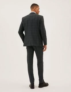 M&S Collection All Suit Strokes Charcoal Tailored Fit Wool Blend Check Jacket 12 M&S Collection All Suit Strokes Charcoal Tailored Fit Wool Blend Check Jacket -New In Mens Store SD 03 T15 2003T PK X EC 2