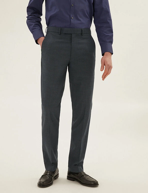 M&S Collection Men's Trousers The Ultimate Tailored Fit Textured Trousers 3 M&S Collection Men's Trousers The Ultimate Tailored Fit Textured Trousers - Image 3