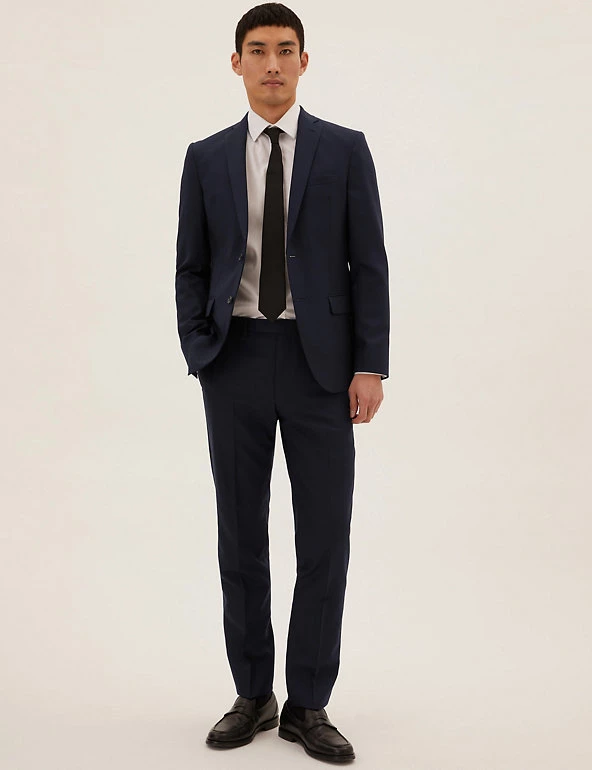 M&S Collection Men's Coats & Jackets Navy Slim Fit Pure Wool Jacket 1 M&S Collection Men's Coats & Jackets Navy Slim Fit Pure Wool Jacket