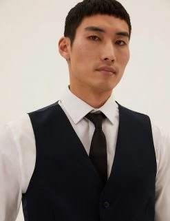 M&S Collection Men's Waistcoats Pure Wool Textured Waistcoat -New In Mens Store SD 03 T15 2203M F3 X EC 3