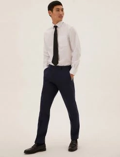 M&S SARTORIAL Men's Trousers Slim Fit Pure Wool Trousers