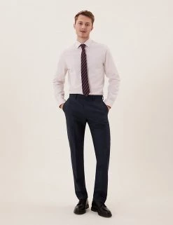 M&S Collection Men's Trousers Regular Fit Pure Wool Trousers