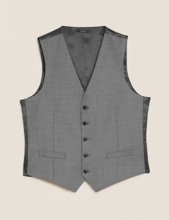 M&S Collection Men's Waistcoats Tailored Fit Pure Wool Waistcoat -New In Mens Store SD 03 T15 2323W T0 X EC 90
