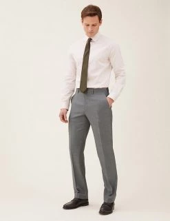 M&S Collection Men's Trousers Regular Fit Pure Wool Trousers