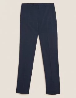 M&S Collection Luxury Men's Trousers Regular Fit Wool Rich Textured Trousers -New In Mens Store SD 03 T15 2326Y BE X EC 90