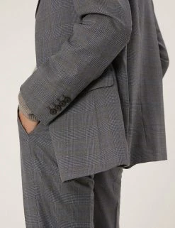 Savile Row Inspired Men Tailored Fit Pure Wool Check Jacket 12 Savile Row Inspired Men Tailored Fit Pure Wool Check Jacket -New In Mens Store SD 03 T15 2433T T0 X EC 3