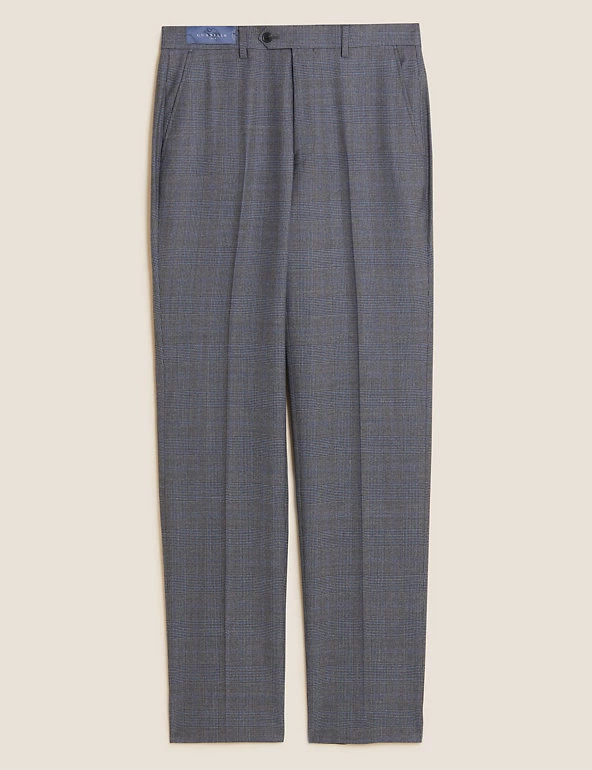 Savile Row Inspired Men Tailored Fit Italian Wool Check Trousers 2 Savile Row Inspired Men Tailored Fit Italian Wool Check Trousers - Image 2