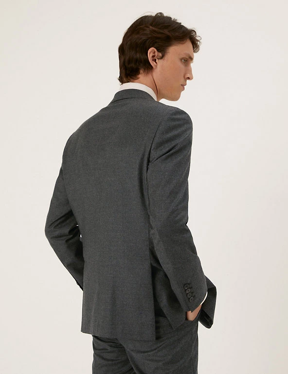 Savile Row Inspired Men Tailored Fit Pure Wool Jacket 6 Savile Row Inspired Men Tailored Fit Pure Wool Jacket - Image 6