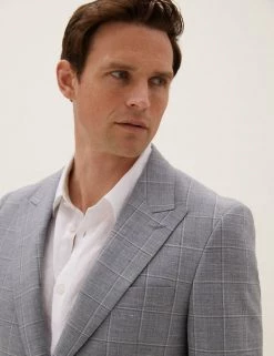 Savile Row Inspired Men's Coats & Jackets Tailored Fit Wool Rich Check Jacket -New In Mens Store SD 03 T15 2459T T1 X EC 2