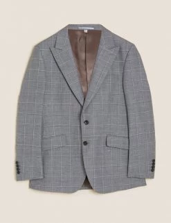 Savile Row Inspired Men's Coats & Jackets Tailored Fit Wool Rich Check Jacket -New In Mens Store SD 03 T15 2459T T1 X EC 90