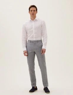 Savile Row Inspired Men's Trousers Tailored Fit Wool Rich Trousers
