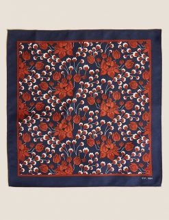 M&S Collection Men's Ties Floral Tie & Pocket Square Set -New In Mens Store SD 03 T15 2461M Q0 X EC 1