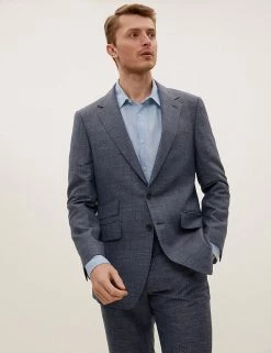 Savile Row Inspired Men's Coats & Jackets Tailored Fit Wool Rich Puppytooth Jacket