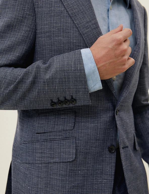 Savile Row Inspired Men's Coats & Jackets Tailored Fit Wool Rich Puppytooth Jacket 5 Savile Row Inspired Men's Coats & Jackets Tailored Fit Wool Rich Puppytooth Jacket - Image 5