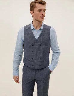 Savile Row Inspired Men's Waistcoats Wool Rich Double Breasted Waistcoat