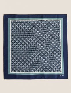 M&S Collection Men's Ties Slim Geometric Tie & Pocket Square Set 5 M&S Collection Men's Ties Slim Geometric Tie & Pocket Square Set -New In Mens Store SD 03 T15 2462M WU X EC 1