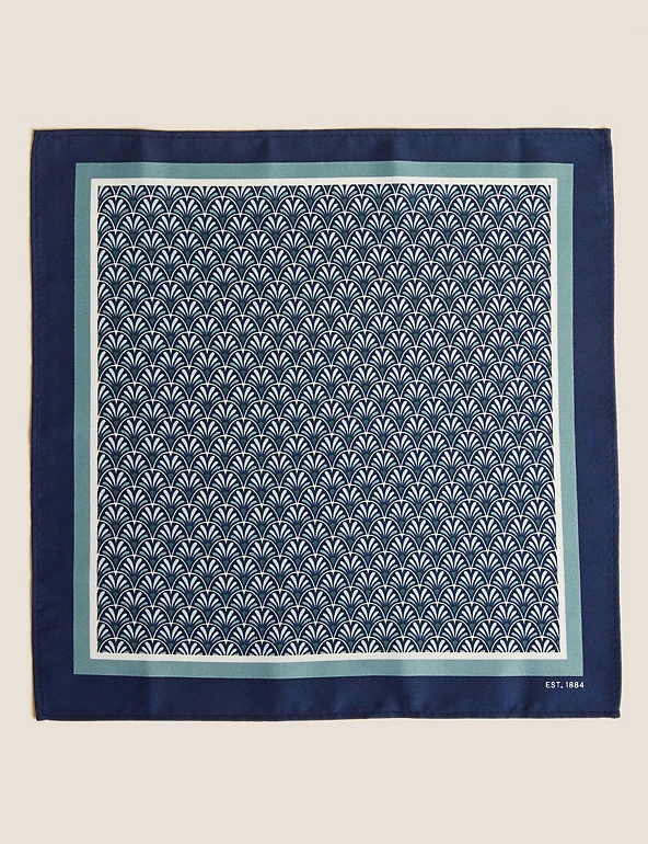 M&S Collection Men's Ties Slim Geometric Tie & Pocket Square Set 3 M&S Collection Men's Ties Slim Geometric Tie & Pocket Square Set - Image 3