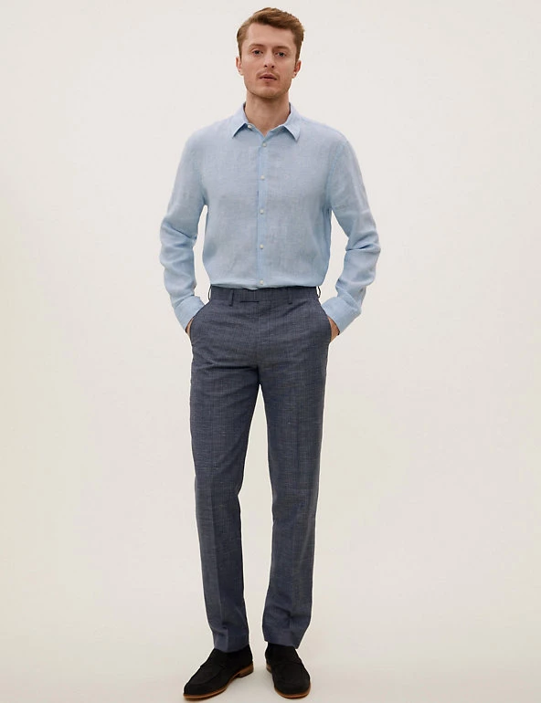 Savile Row Inspired Men's Trousers Tailored Fit Wool Rich Puppytooth Trousers 1 Savile Row Inspired Men's Trousers Tailored Fit Wool Rich Puppytooth Trousers