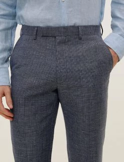 Savile Row Inspired Men's Trousers Tailored Fit Wool Rich Puppytooth Trousers 9 Savile Row Inspired Men's Trousers Tailored Fit Wool Rich Puppytooth Trousers -New In Mens Store SD 03 T15 2462T F4 X EC 2