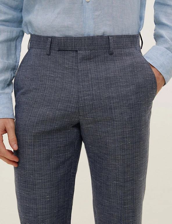 Savile Row Inspired Men's Trousers Tailored Fit Wool Rich Puppytooth Trousers 4 Savile Row Inspired Men's Trousers Tailored Fit Wool Rich Puppytooth Trousers - Image 4