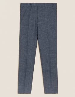 Savile Row Inspired Men's Trousers Tailored Fit Wool Rich Puppytooth Trousers 7 Savile Row Inspired Men's Trousers Tailored Fit Wool Rich Puppytooth Trousers -New In Mens Store SD 03 T15 2462T F4 X EC 90