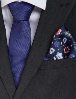 M&S Collection Men's Ties Floral Pocket Square & Tie Set -New In Mens Store SD 03 T15 2463M E0 X EC 90