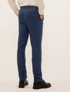M&S Collection Smart Trousers Tailored Fit Italian Linen Miracle™ Trousers -New In Mens Store SD 03 T15 3346T E3 X EC 3