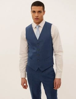 M&S Collection Men's Waistcoats Italian Linen Miracle™ Waistcoat