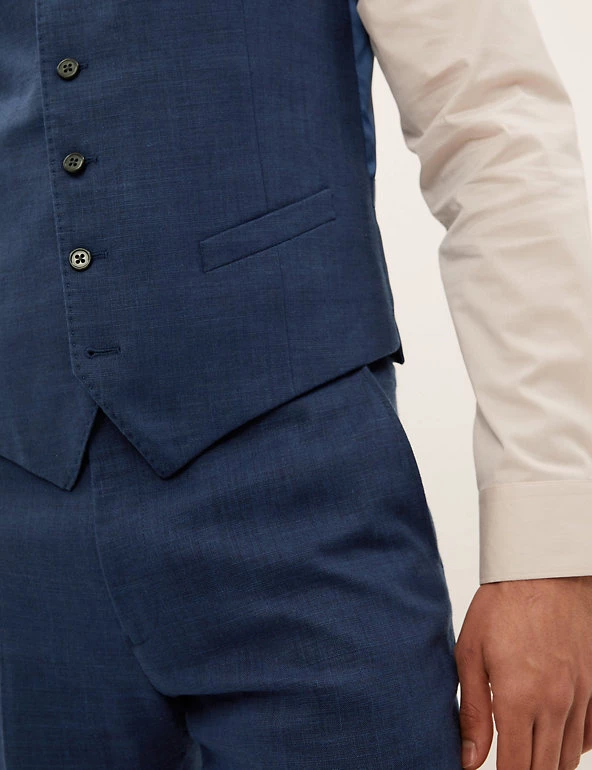 M&S Collection Men's Waistcoats Italian Linen Miracle™ Waistcoat 5 M&S Collection Men's Waistcoats Italian Linen Miracle™ Waistcoat - Image 5
