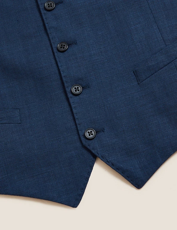 M&S Collection Men's Waistcoats Italian Linen Miracle™ Waistcoat 7 M&S Collection Men's Waistcoats Italian Linen Miracle™ Waistcoat - Image 7