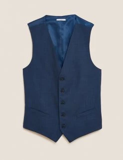 M&S Collection Men's Waistcoats Italian Linen Miracle™ Waistcoat 8 M&S Collection Men's Waistcoats Italian Linen Miracle™ Waistcoat -New In Mens Store SD 03 T15 3346W E3 X EC 90