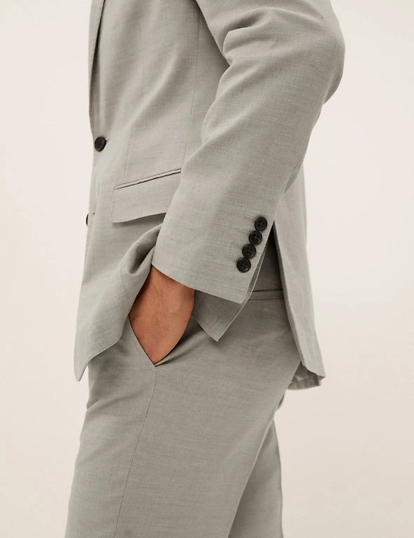 M&S Collection Men's Coats & Jackets Tailored Fit Italian Linen Miracle™ Jacket 4 M&S Collection Men's Coats & Jackets Tailored Fit Italian Linen Miracle™ Jacket - Image 4