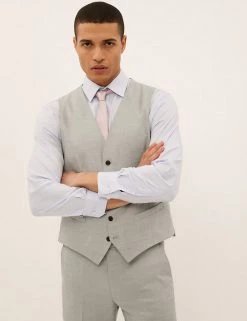 M&S Collection Men's Waistcoats Italian Linen Miracle™ Waistcoat