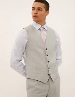 M&S Collection Men's Waistcoats Italian Linen Miracle™ Waistcoat -New In Mens Store SD 03 T15 3359W XH X EC 1
